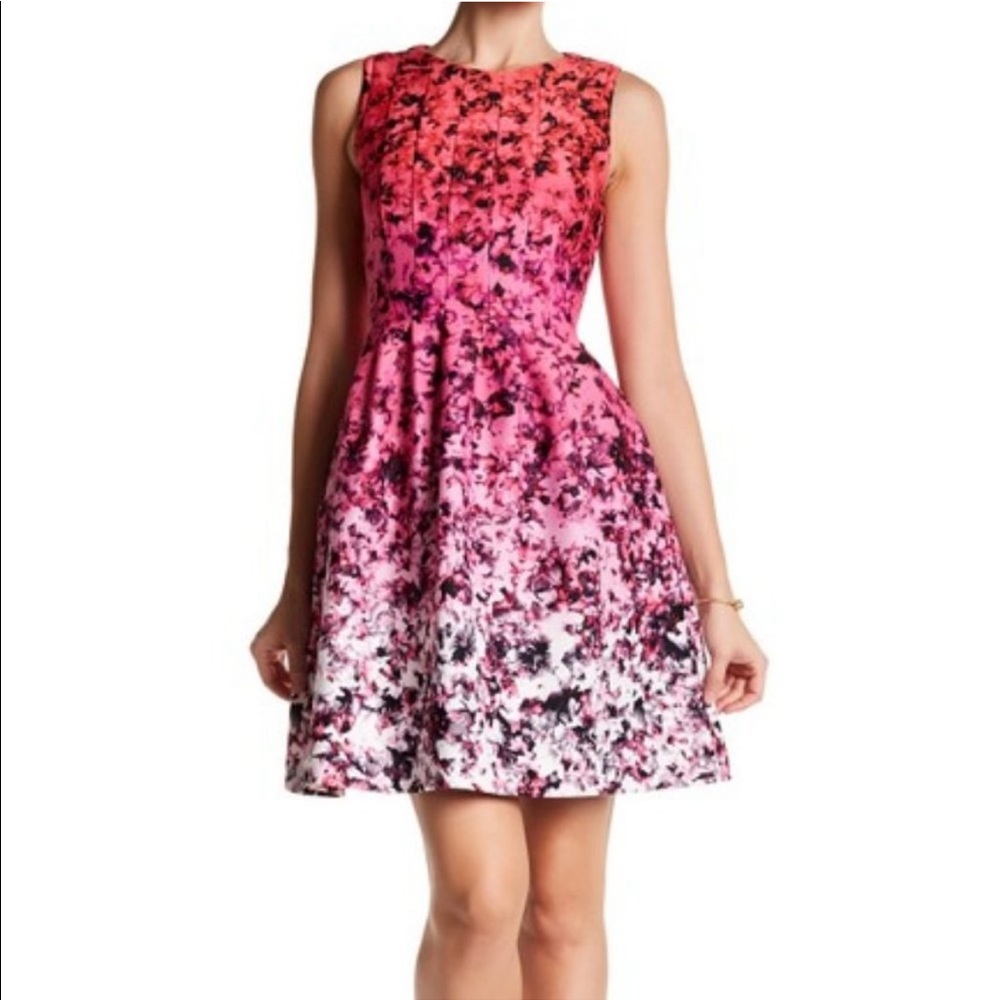 VINCE CAMUTO sleeveless floral ombre dress with pockets